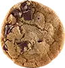 chocolate chunk cookie, cut in half