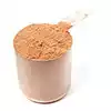 scoop chocolate protein powder