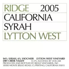 Ridge Lytton West Syrah