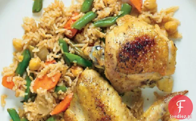 Marokański kurczak i ryż z ciecierzycą
