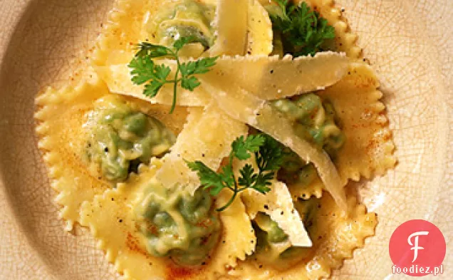 Ravioli z groszkiem i trybulą