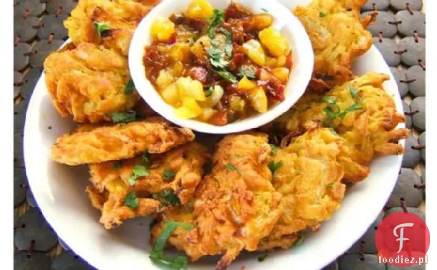 Indian Restaurant Style Onion Bhaji-Smażone Cebulowe Placki