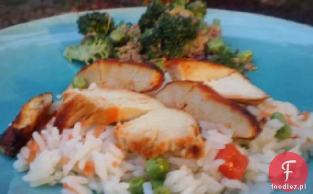 Słodki Kurczak Chili Z Azjatyckim Ryżem Warzywnym