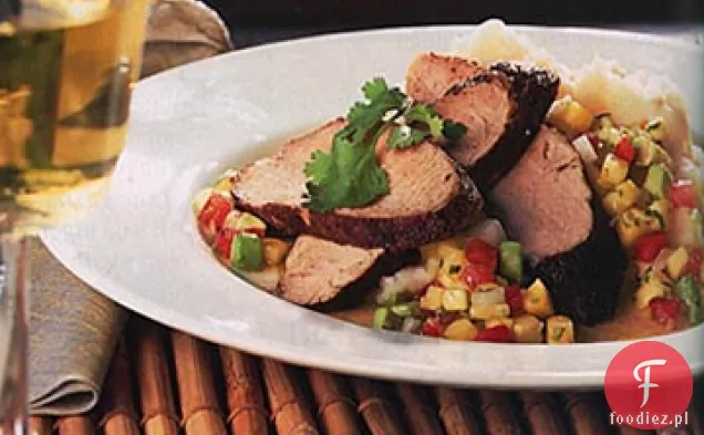 Przyprawiona Polędwica wieprzowa i Salsa z awokado