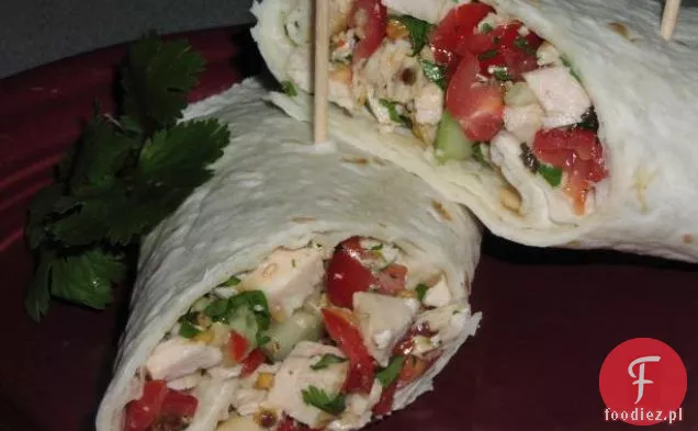 Maggie ' s Super Healthy Cilantro Lime Chicken Salad Pita Sandwich