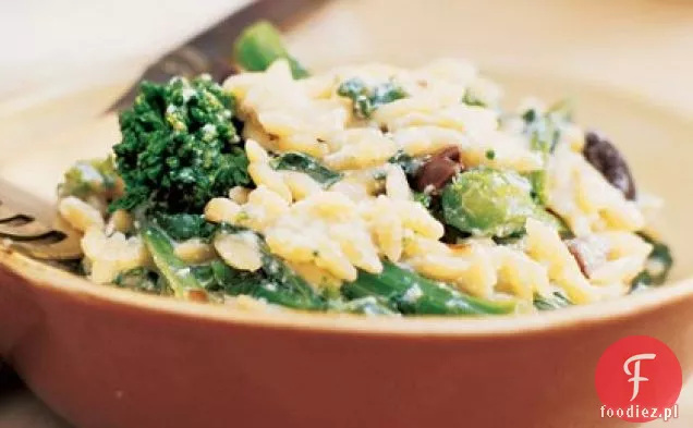 Orzo z ricottą i brokułami Rabe
