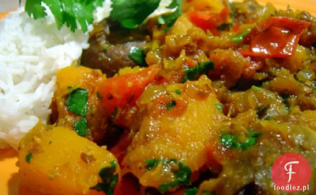 Curry z bakłażana i dyni pieczonej w piecu