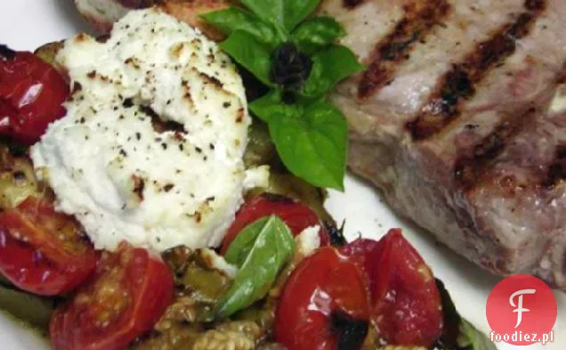 Grillowany bakłażan z ricottą i pomidorem