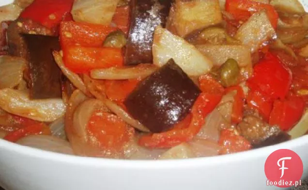 Pieczone Francuskie warzywa w gorącym sosie balsamicznym i oliwkowym