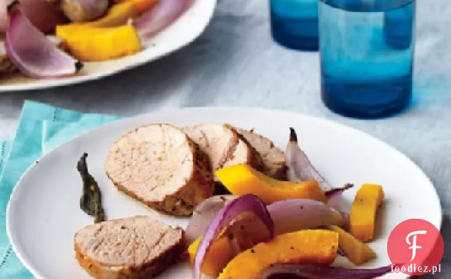 Pieczona wieprzowina z kabaczkiem i cebulą