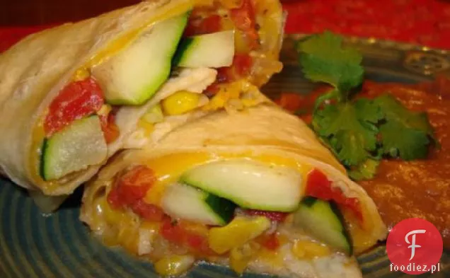 Meksykańskie burrito z cukinią i kukurydzą