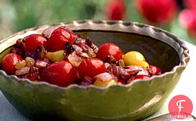 Pieczona cebula i Kompot wiśniowo-pomidorowy