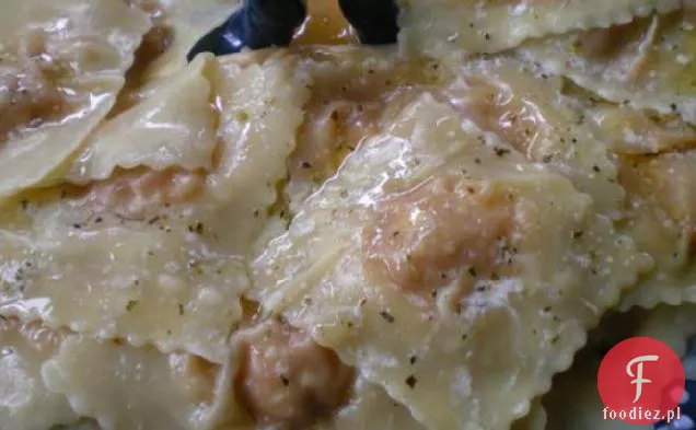 Pieczone słodkie ziemniaki i Feta Ravioli