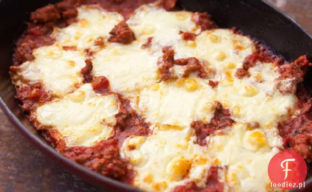Polenta Kiełbasa Mozzarella Zapiekanka
