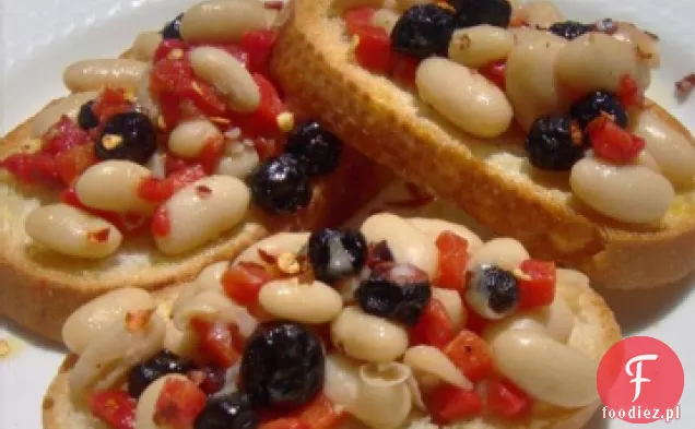 Czerwony, biały i niebieski Bruschetta