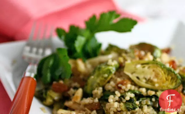 Przepis Quinoa Z Pieczonej Brukselki, Pora I Slivered