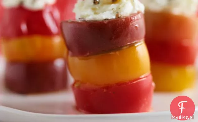 Cherry Tomato Towers z kozim serem Aioli