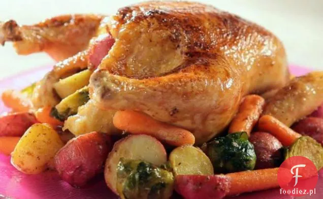Klon glazurowany Kurczak z pieczonymi warzywami wiejskimi