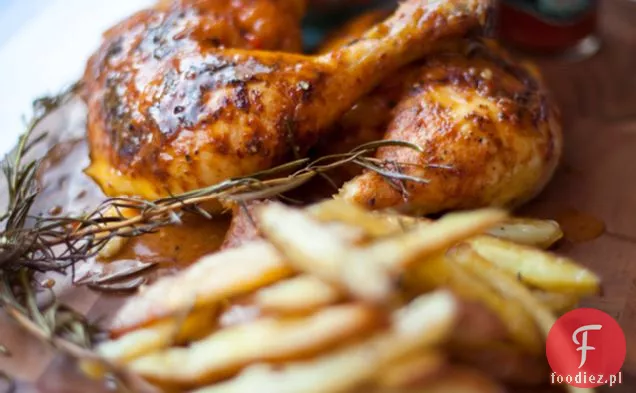 Spatchcocked Buffalo Chicken With Rosemary Roast Chips And Red