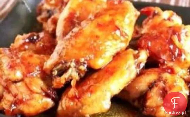 Skrzydełka Z Kurczaka Szkliwione Pomarańczowo