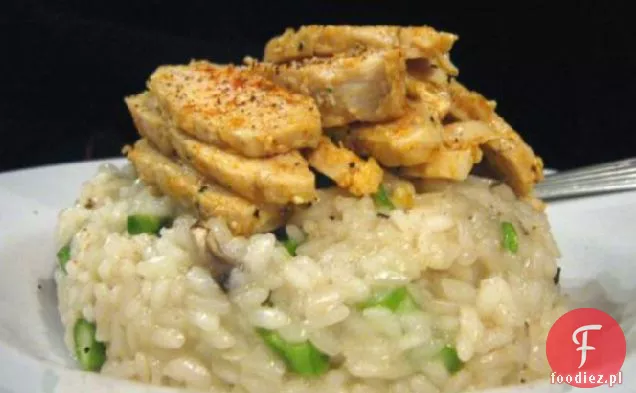 Grzybowe Risotto Szparagowe Z Chrupiącym Kurczakiem