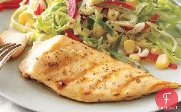 Grillowany kurczak cytrynowy z kapustą-przepis na kukurydzę