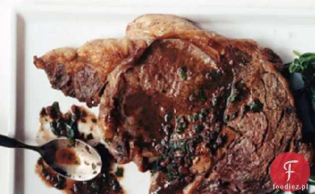 Steki Rib-Eye w sosie z czerwonego wina