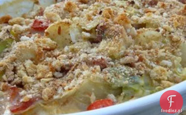 Kapusta zapiekana z szynką i serem
