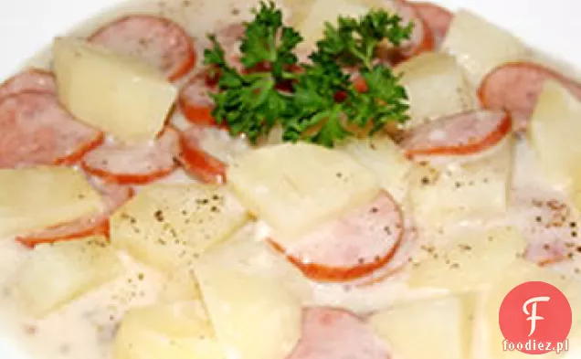 Kielbasa i placek ziemniaczany