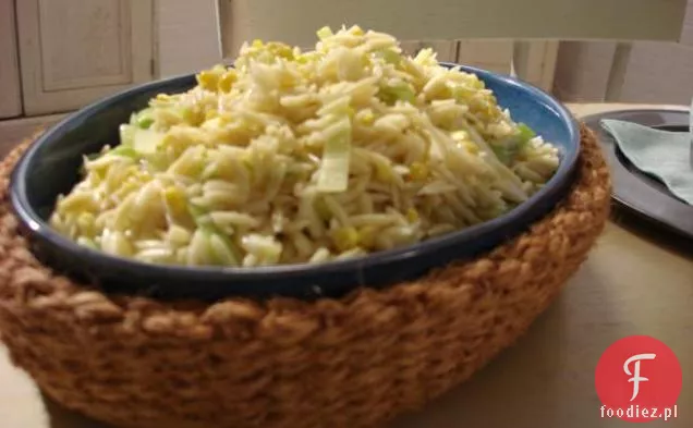 Kremowy Por i kukurydza Orzo