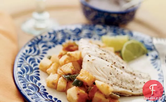 Grouper z Jicamą i sosem z Czarnej Fasoli