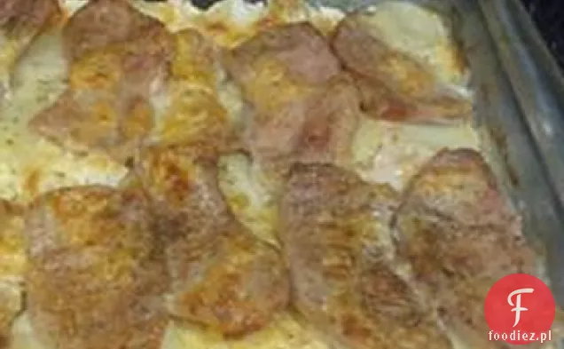 Zapiekane ziemniaki i kotlety schabowe