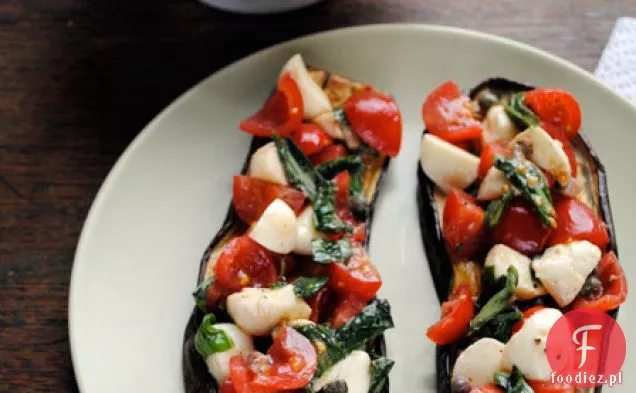 Więcej tego samego: Tricolore bakłażan Bruschetta-blog kulinarny-Kitchenist