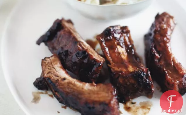 Żeberka wieprzowe glazurowane z chrzanem Jabłko Slaw