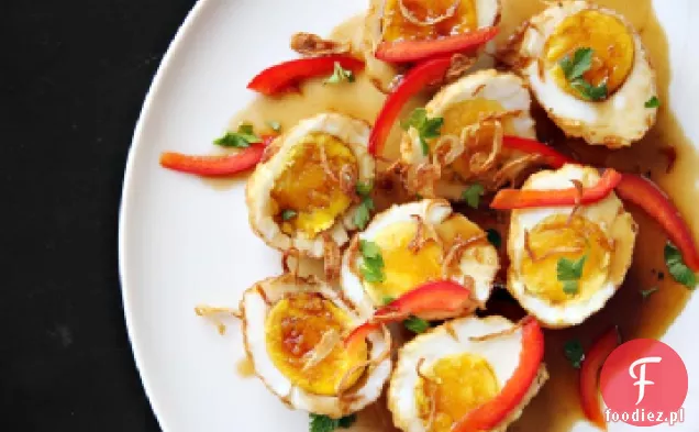 Jaja ziębickie: Tajskie smażone jajka na twardo w sosie Tamaryndowym