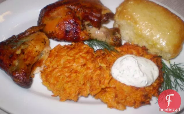 Nadziewane przegrzebki cielęce z sosem pieczarkowym i Rosti marchewkowe