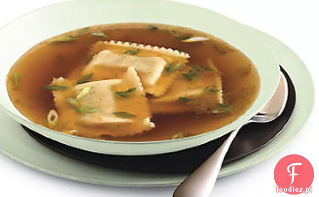 Ravioli z dzikich grzybów w bulionie z borowikami