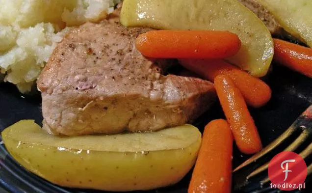 Klonowa wieprzowina i jabłka