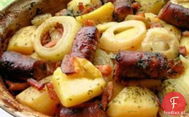 Dublin Coddle-Irish Sausage, Bacon, Onion and Potato Hotpot