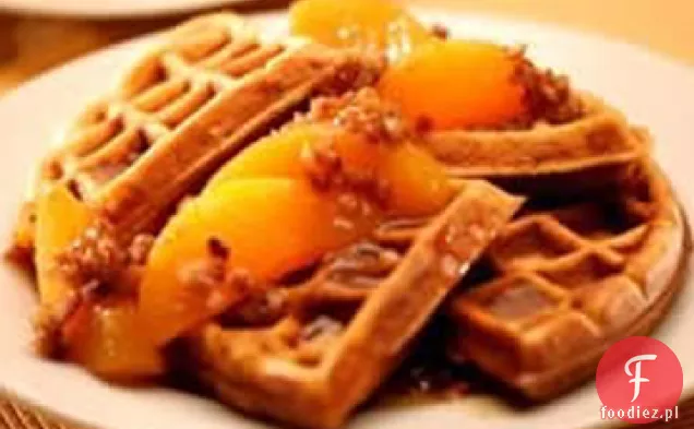 Słodkie ziemniaki Wafle orzechowe z Pralinowymi brzoskwiniami