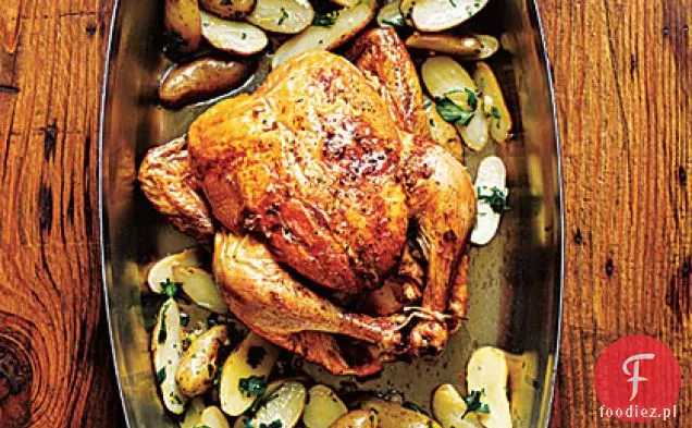 Pieczony kurczak cytrynowo-czosnkowy z ziemniakami