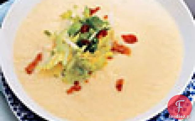 Zupa selerowo-korzeniowa z boczkiem i zielonym jabłkiem