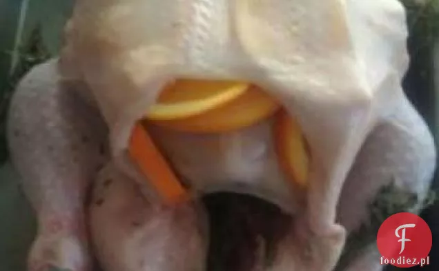 Pieczony kurczak z krewnymi pomarańczami i tymiankiem