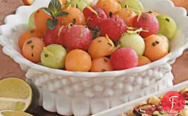 Szynka grillowana z ananasem i Kantalupą