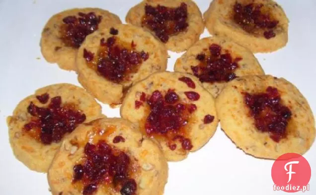 Cheddar Pecan Thumbprints z galaretką Jalapeno i żurawiną