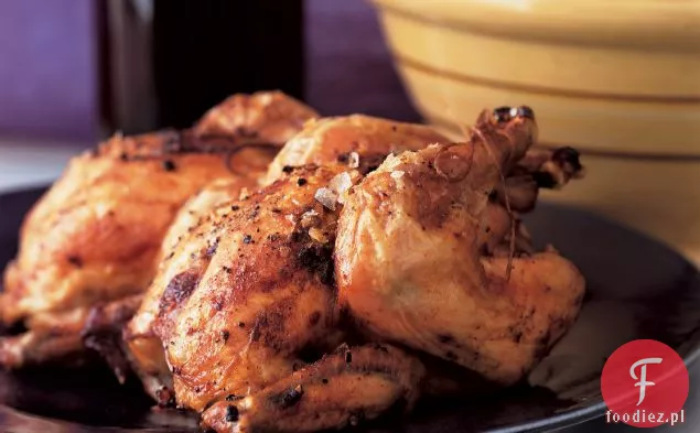 Pieczone Poussins z sosem anchois-musztarda Pan