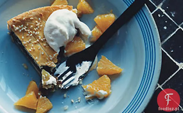 Tarta figowo-sezamowa z kremem Kardamonowo-pomarańczowym