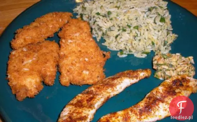 Spice-Rubbed Chicken Fingers W Sosie Do Maczania Kolendry