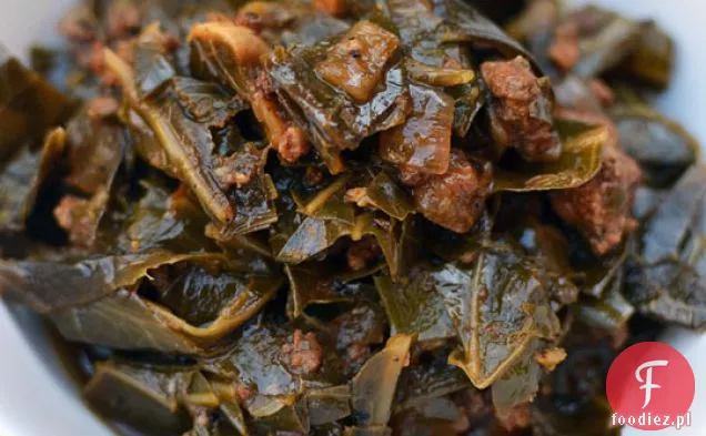 Collard Greens Gulasz Z Chorizo & Czosnek