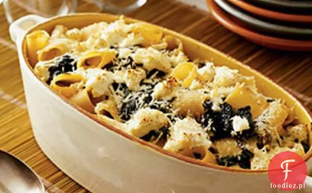 Zapiekane Rigatoni z ricottą i zielenią Collard